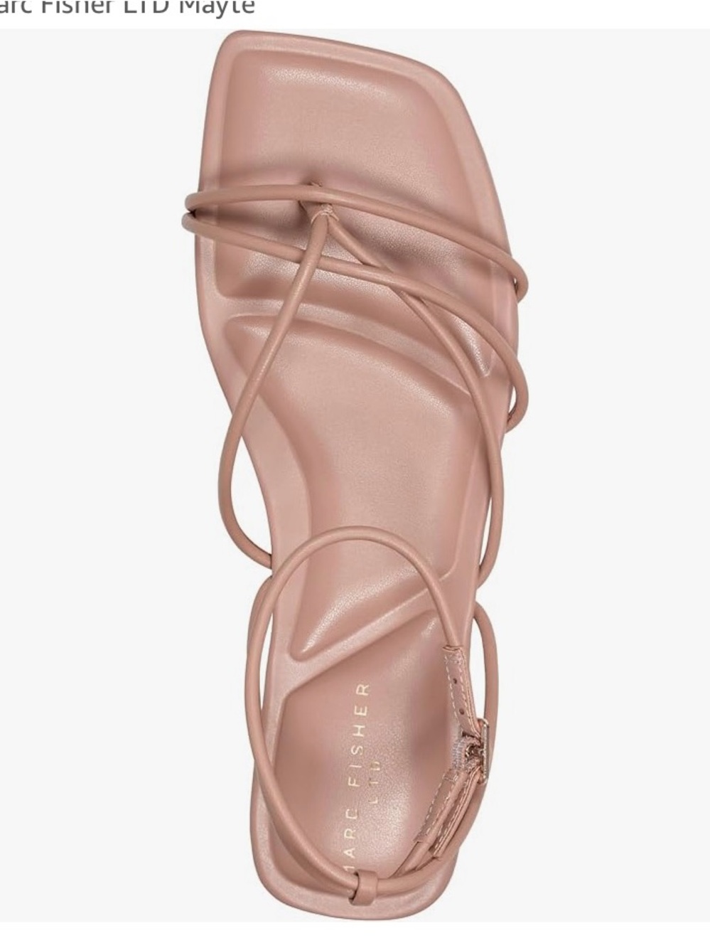 Marc Fisher Nude Blush Strappy Square-Toe Heel Sandal new never worn size  10